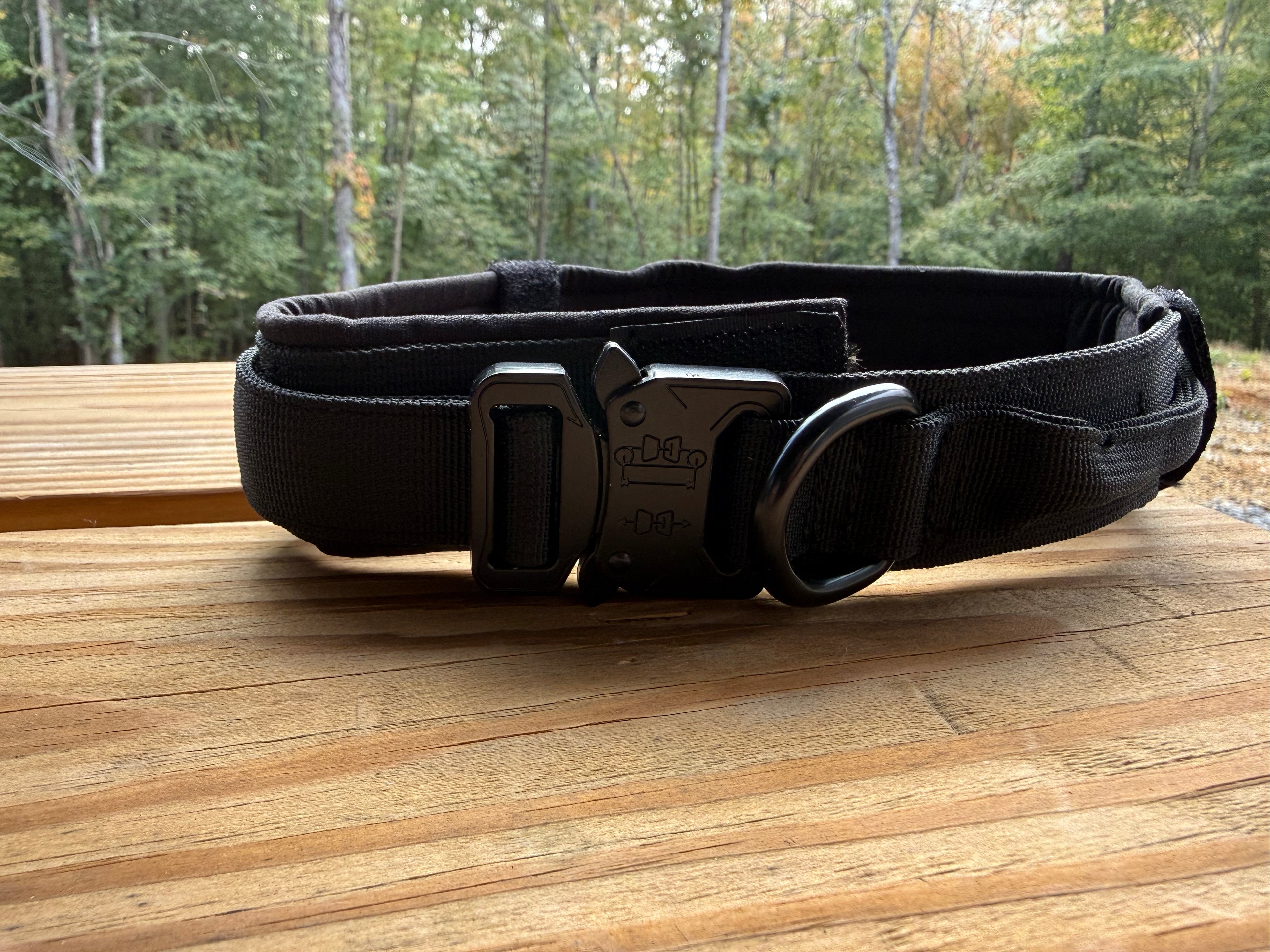 Metal Buckle Large Dog Collar in Black